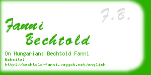 fanni bechtold business card